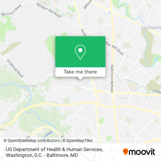 US Department of Health & Human Services map