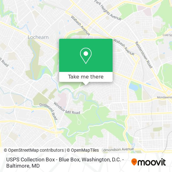 USPS Collection Box - Blue Box map