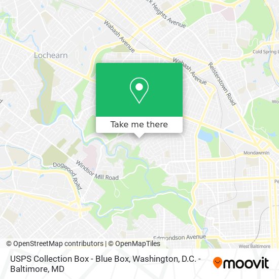 Mapa de USPS Collection Box - Blue Box