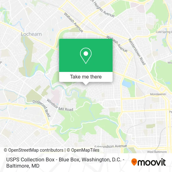 USPS Collection Box - Blue Box map