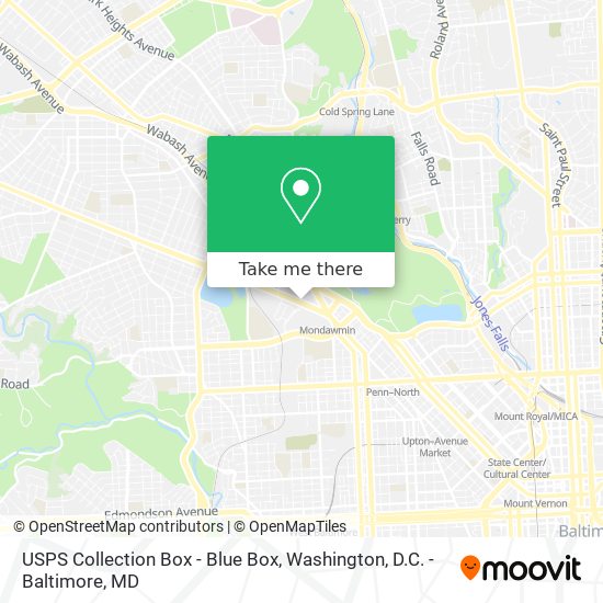 Mapa de USPS Collection Box - Blue Box