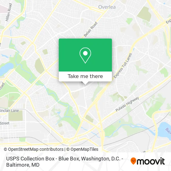 Mapa de USPS Collection Box - Blue Box