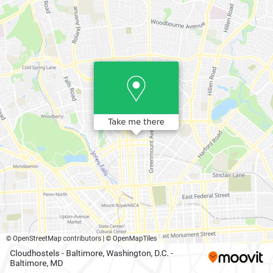 Cloudhostels - Baltimore map