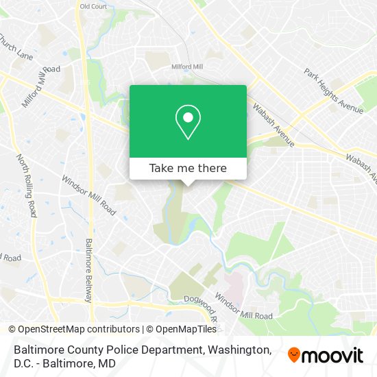 Mapa de Baltimore County Police Department