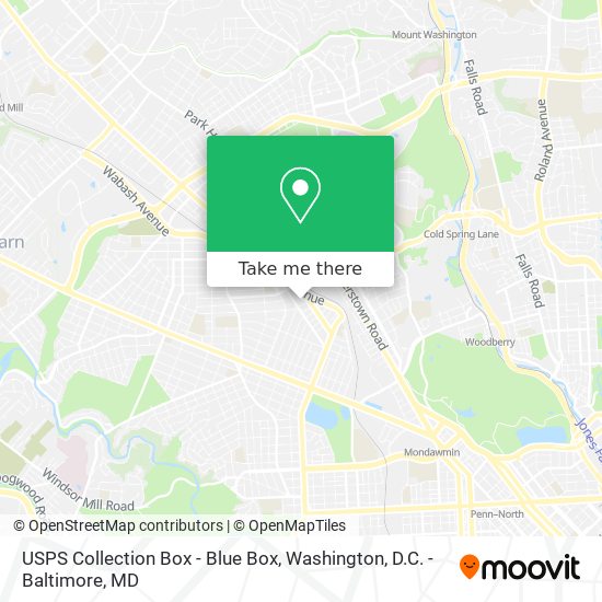 Mapa de USPS Collection Box - Blue Box