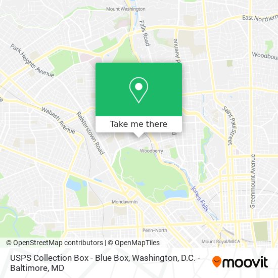 Mapa de USPS Collection Box - Blue Box