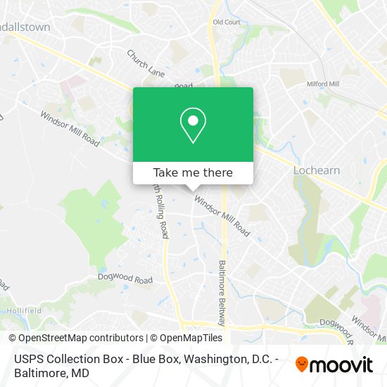 USPS Collection Box - Blue Box map