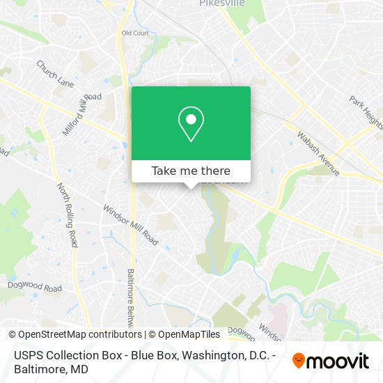 Mapa de USPS Collection Box - Blue Box