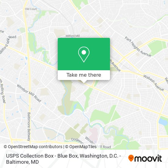 Mapa de USPS Collection Box - Blue Box