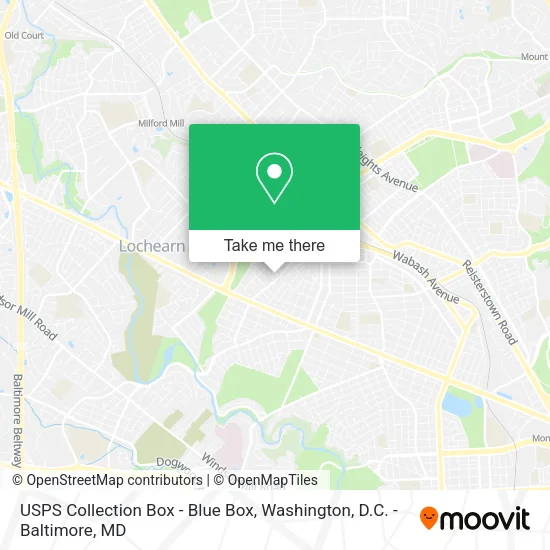 Mapa de USPS Collection Box - Blue Box