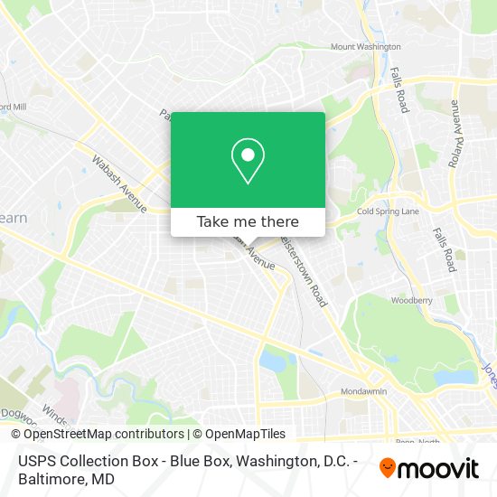 Mapa de USPS Collection Box - Blue Box