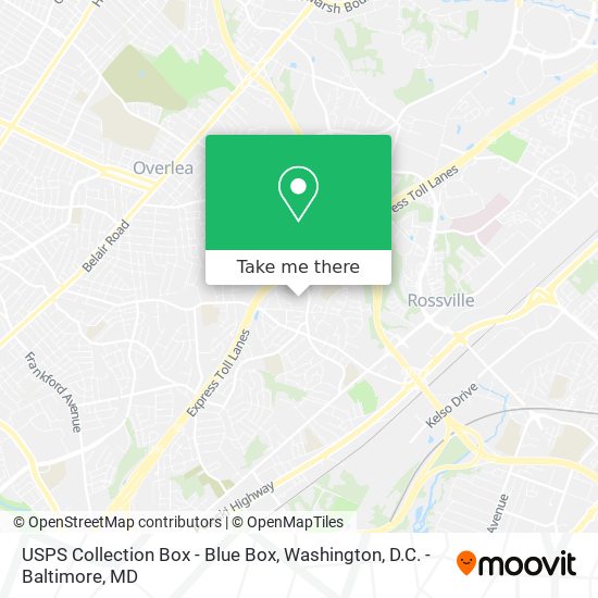 USPS Collection Box - Blue Box map