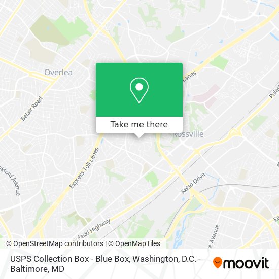 USPS Collection Box - Blue Box map