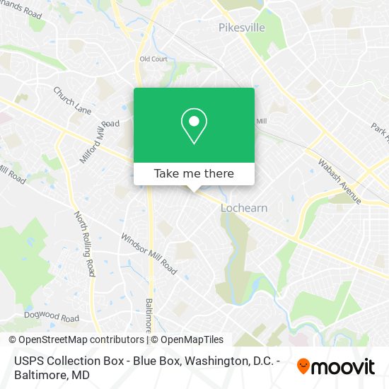 USPS Collection Box - Blue Box map