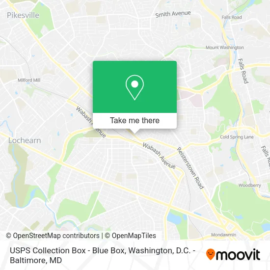 Mapa de USPS Collection Box - Blue Box