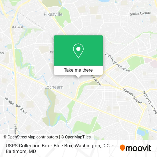 Mapa de USPS Collection Box - Blue Box