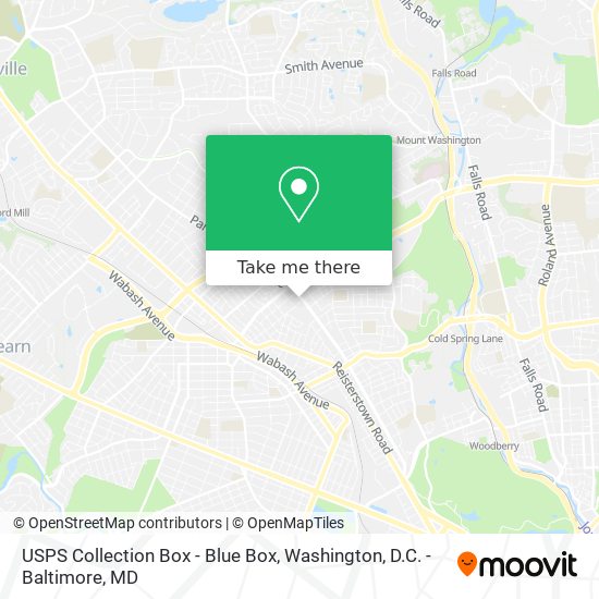 Mapa de USPS Collection Box - Blue Box