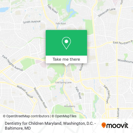 Dentistry for Children Maryland map