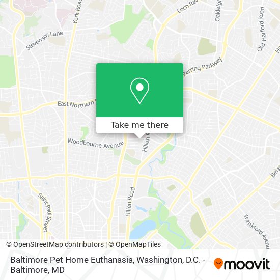 Mapa de Baltimore Pet Home Euthanasia