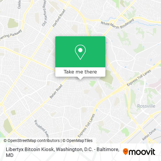 Mapa de Libertyx Bitcoin Kiosk