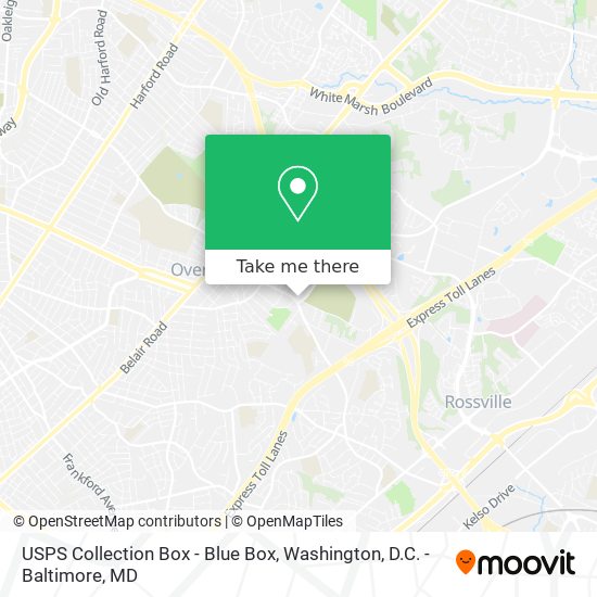 Mapa de USPS Collection Box - Blue Box