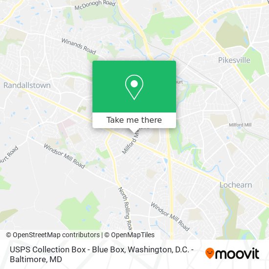 Mapa de USPS Collection Box - Blue Box