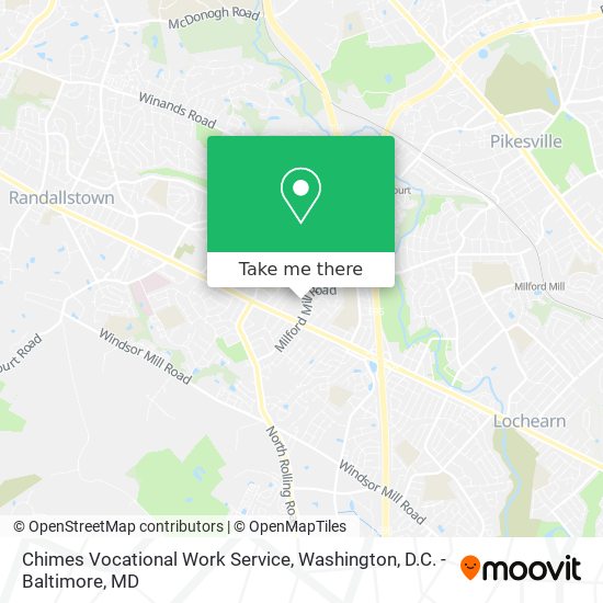 Chimes Vocational Work Service map