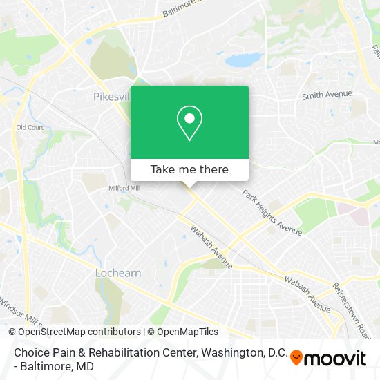 Mapa de Choice Pain & Rehabilitation Center