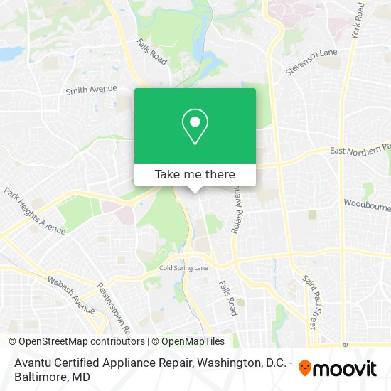 Mapa de Avantu Certified Appliance Repair