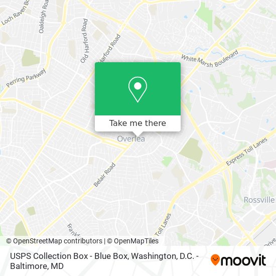 Mapa de USPS Collection Box - Blue Box