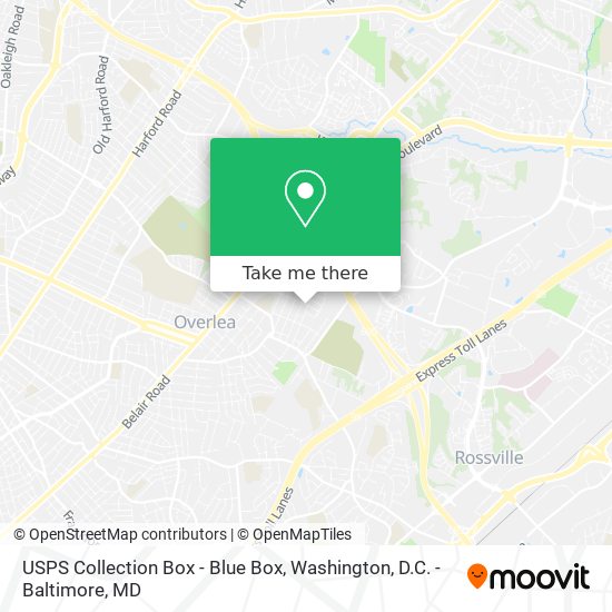 Mapa de USPS Collection Box - Blue Box