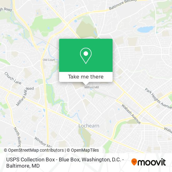 USPS Collection Box - Blue Box map