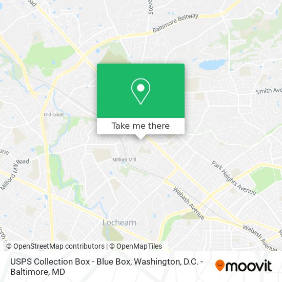 Mapa de USPS Collection Box - Blue Box