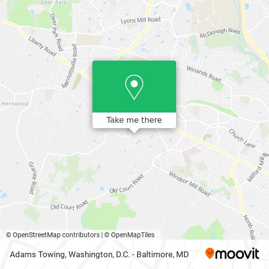 Adams Towing map