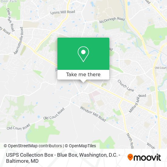 Mapa de USPS Collection Box - Blue Box