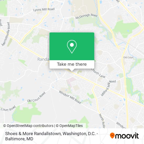 Shoes & More Randallstown map