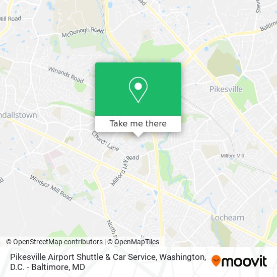 Mapa de Pikesville Airport Shuttle & Car Service