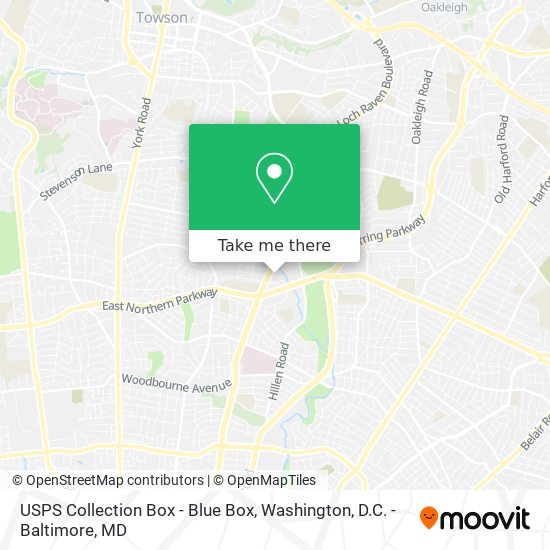 Mapa de USPS Collection Box - Blue Box