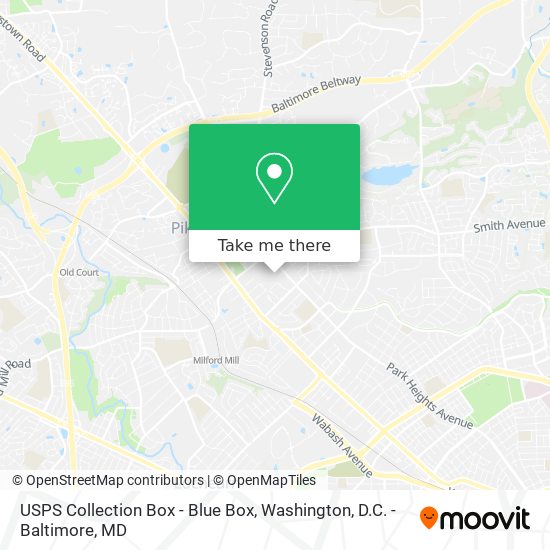 Mapa de USPS Collection Box - Blue Box