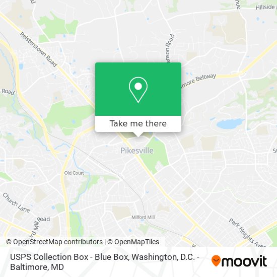 Mapa de USPS Collection Box - Blue Box