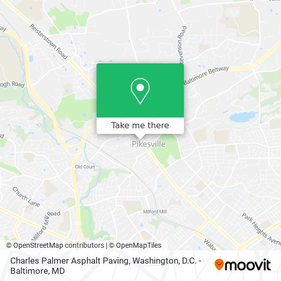 Charles Palmer Asphalt Paving map