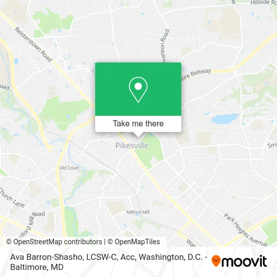 Ava Barron-Shasho, LCSW-C, Acc map