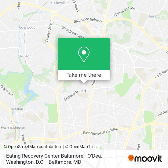 Eating Recovery Center Baltimore - O'Dea map