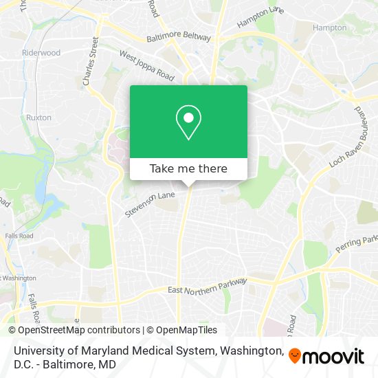 University of Maryland Medical System map