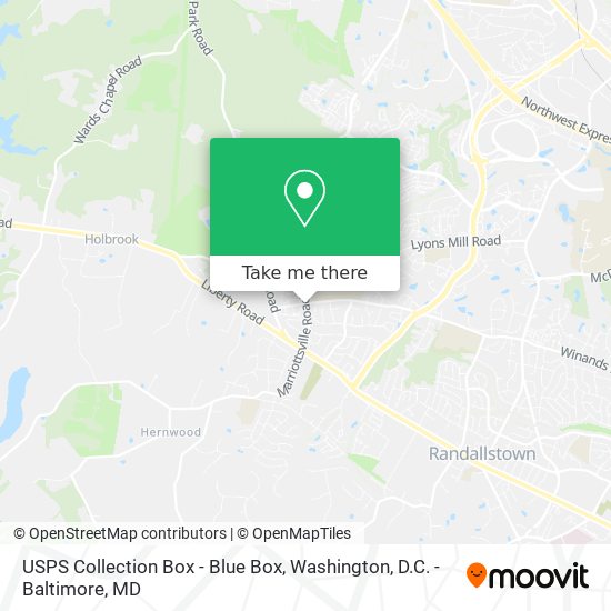 Mapa de USPS Collection Box - Blue Box