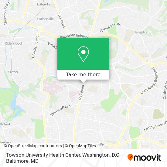 Mapa de Towson University Health Center