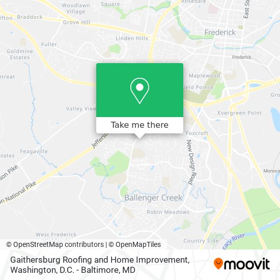 Gaithersburg Roofing and Home Improvement map