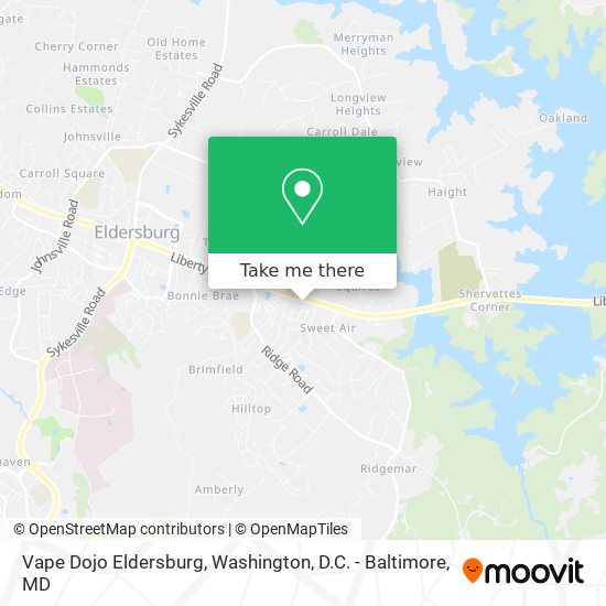 Vape Dojo Eldersburg map