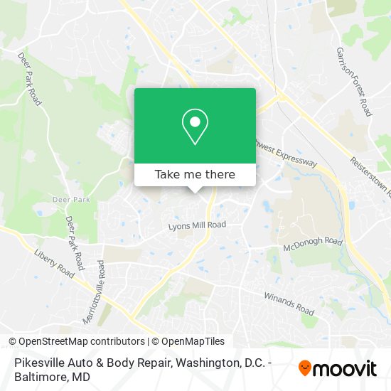 Mapa de Pikesville Auto & Body Repair