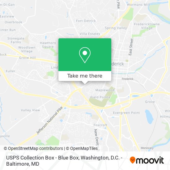 USPS Collection Box - Blue Box map